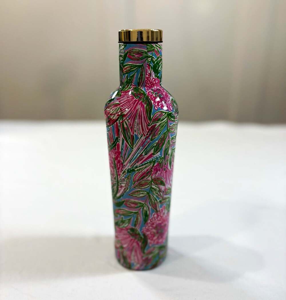LILLY PULITZER STAINLESS STEEL WATER BOTTLE, COMING IN HOT 18 Oz.